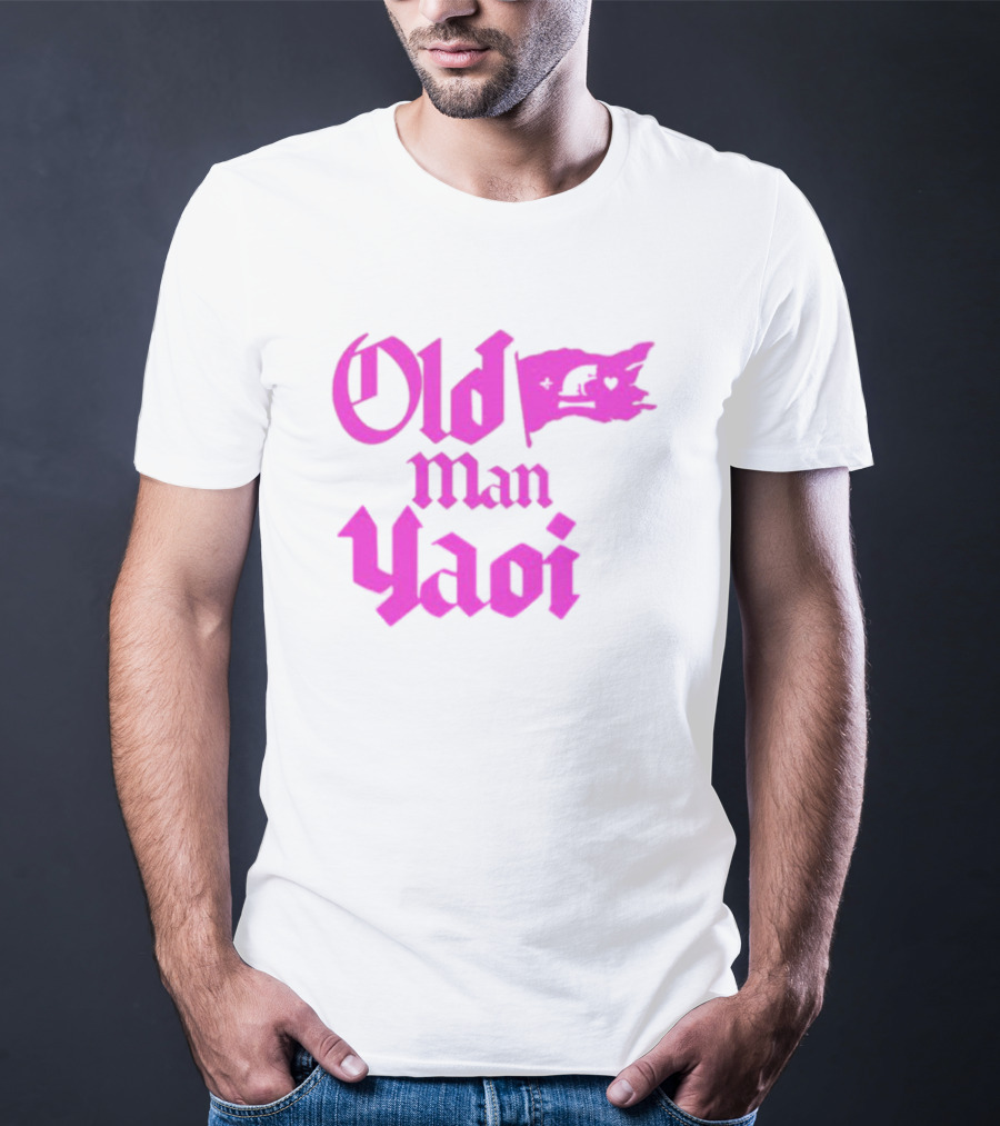Old Man Yaoi Pink Gothic Text T-Shirt