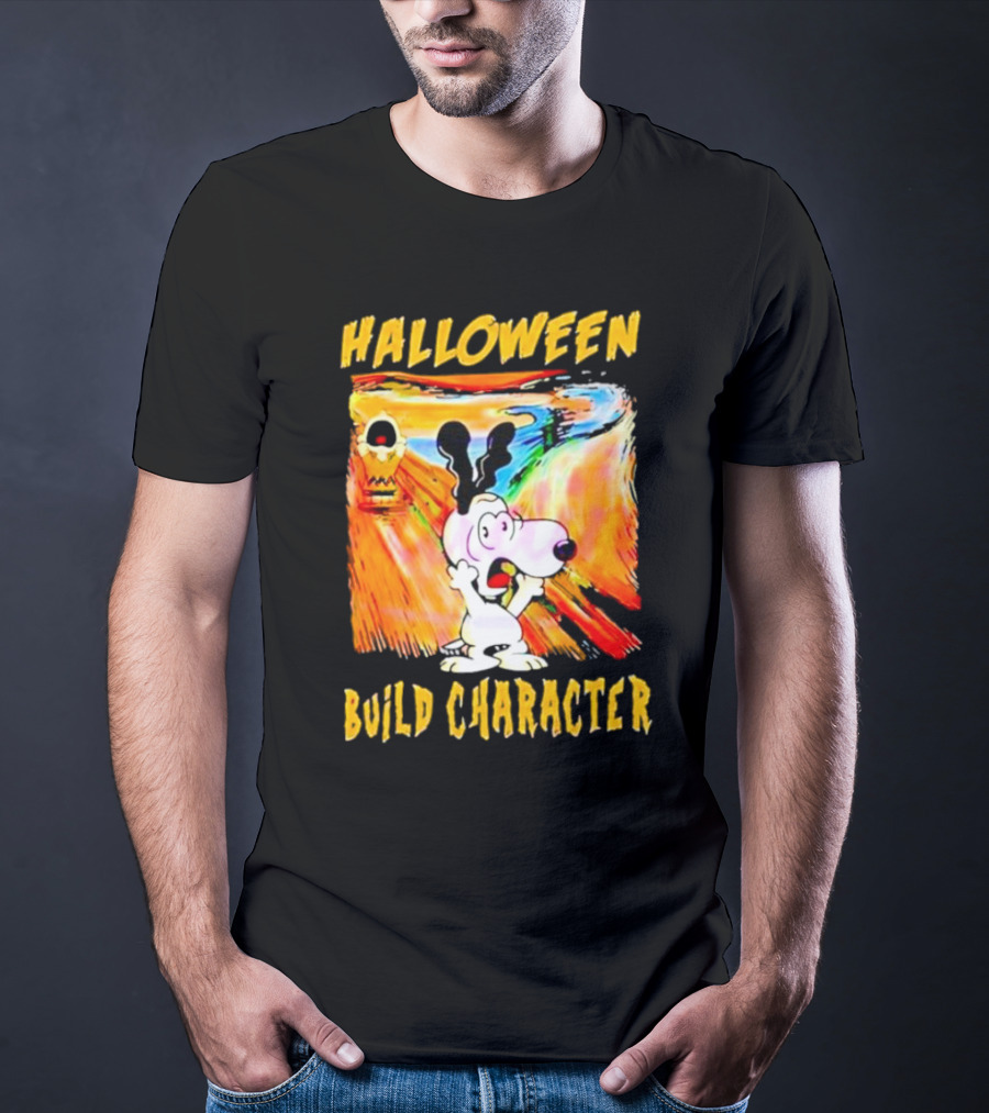 Halloween Build Character Snoopy Scream Painting T-Shirt