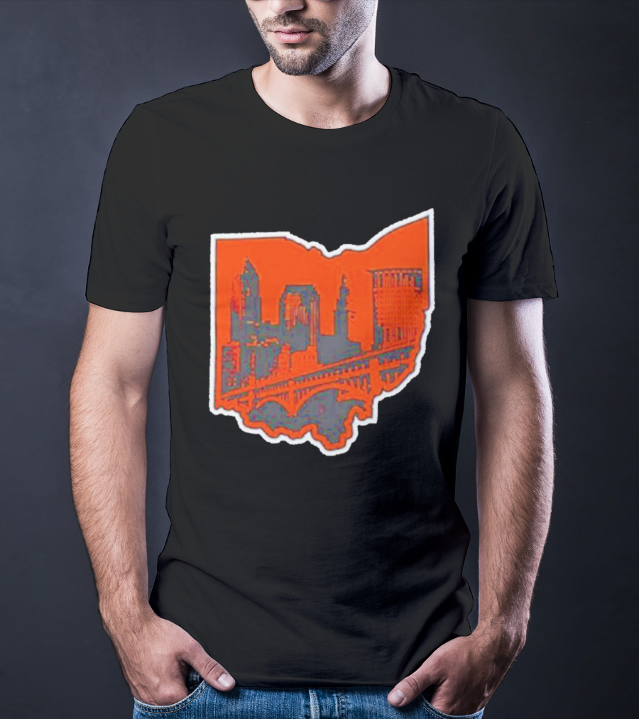 Where I’m From Cleveland State Skyline In Ohio Shape T-Shirt