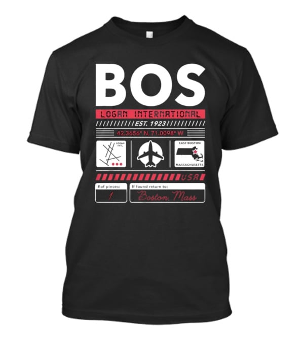 BOS Logan International Airport Est. 1923 Boston Massachusetts USA T-Shirt
