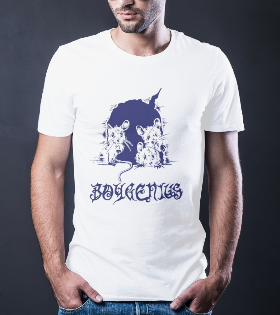 Boygenius Blue Mice Trio Dark Gothic Font T-Shirt