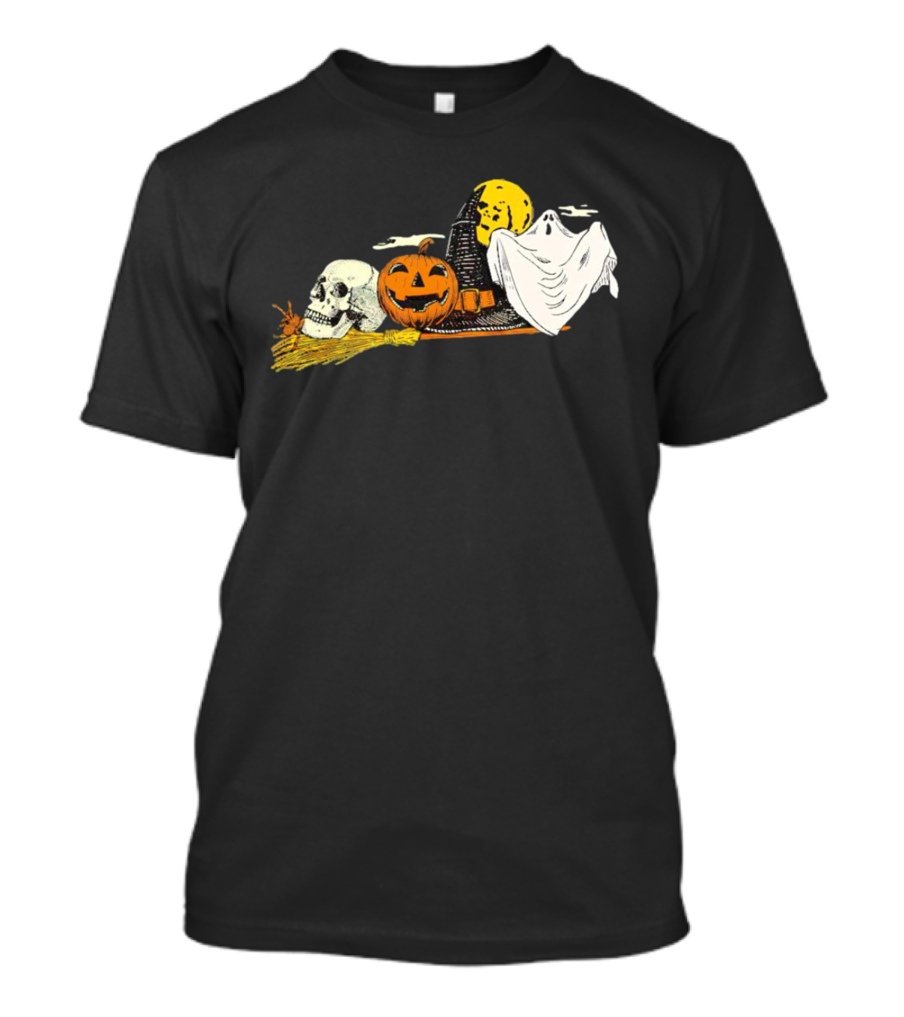 Vintage Kentucky Halloween Ghost Pumpkin Skull Moon T-Shirt