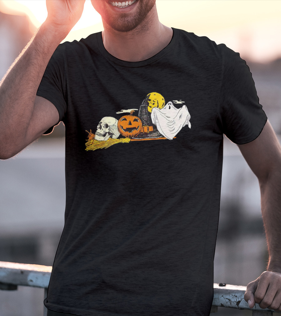 Vintage Kentucky Halloween Ghost Pumpkin Skull Moon T-Shirt