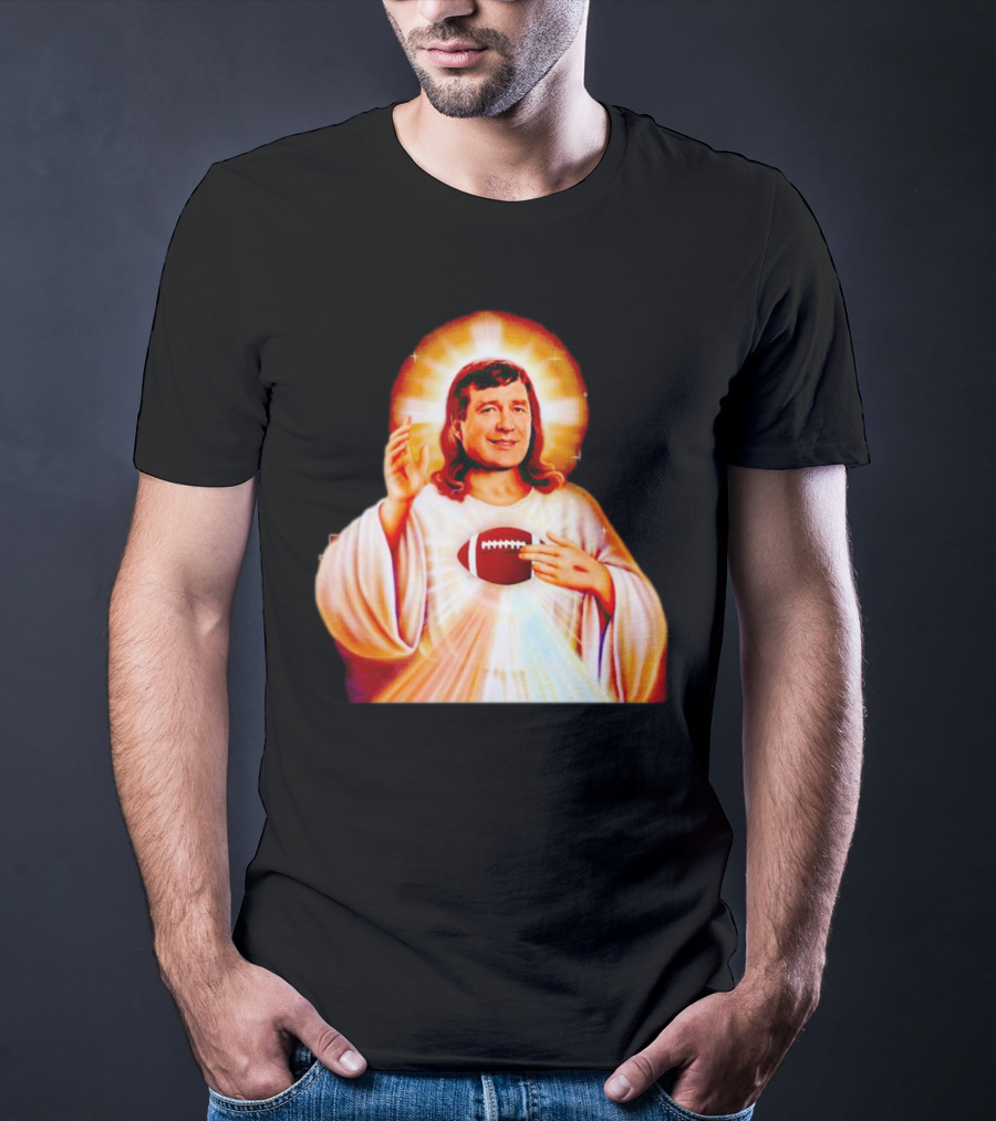 Church Of Smart Jesus With Football Halo T-Shirt