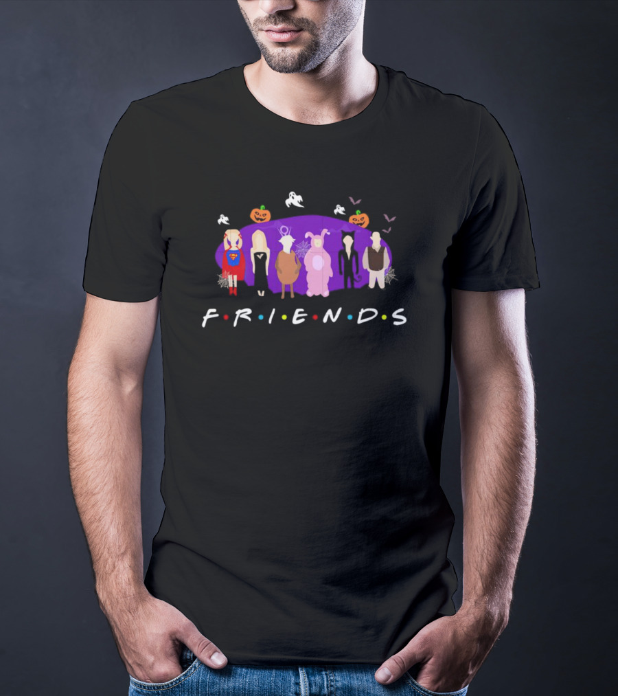 F.R.I.E.N.D.S Halloween Costumes With Pumpkins Ghosts Bats T-Shirt