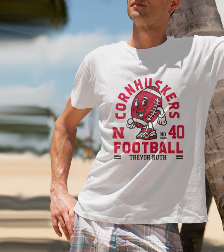 Cornhuskers Nebraska Football Trevor Ruth 40 T-Shirt