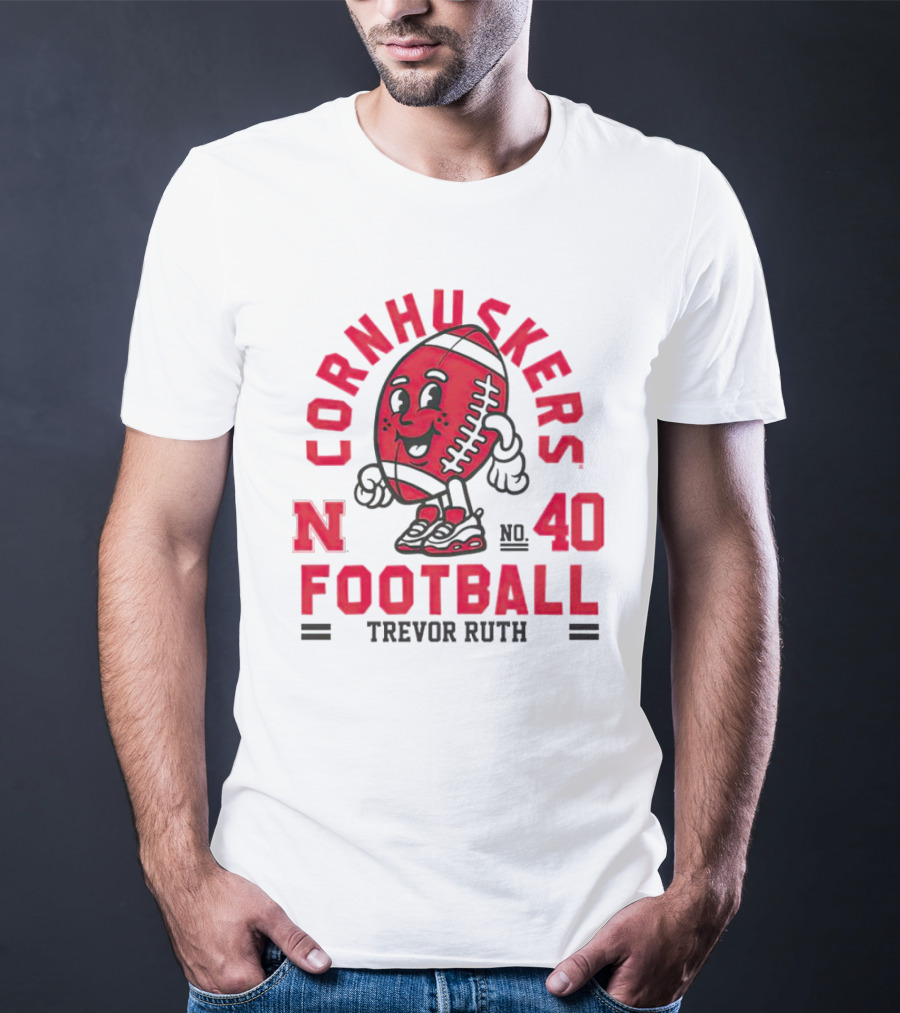 Cornhuskers Nebraska Football Trevor Ruth 40 T-Shirt