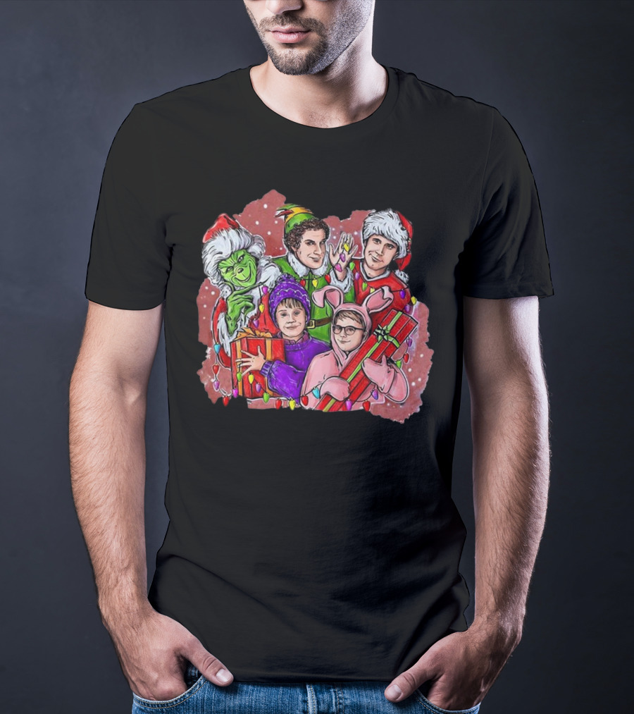 Ralphie Buddy Griswold Hobbs Christmas Movie Characters T-Shirt