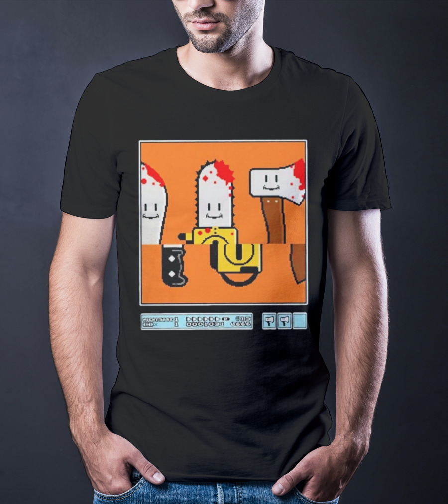 Roulette Halloween Retro Pixel Art Horror Icons T-Shirt