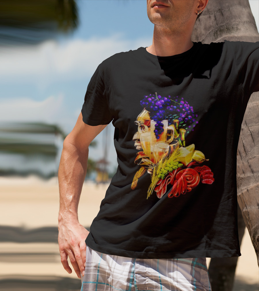 Toru Yano Damashie Baroque Food Face With Grapes And Wheat T-Shirt