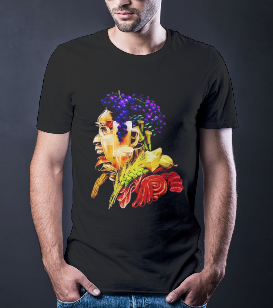 Toru Yano Damashie Baroque Food Face With Grapes And Wheat T-Shirt