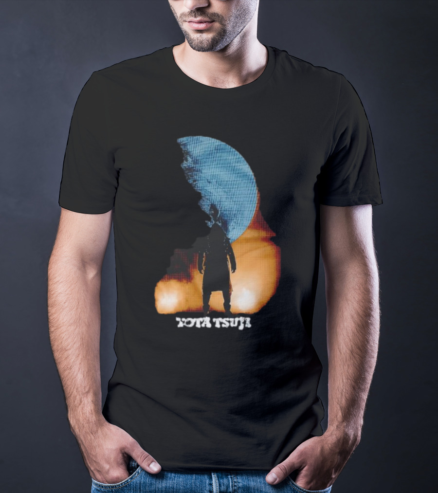 Yota Tsuji Moonrise Silhouette Against Orange And Blue Sky T-Shirt