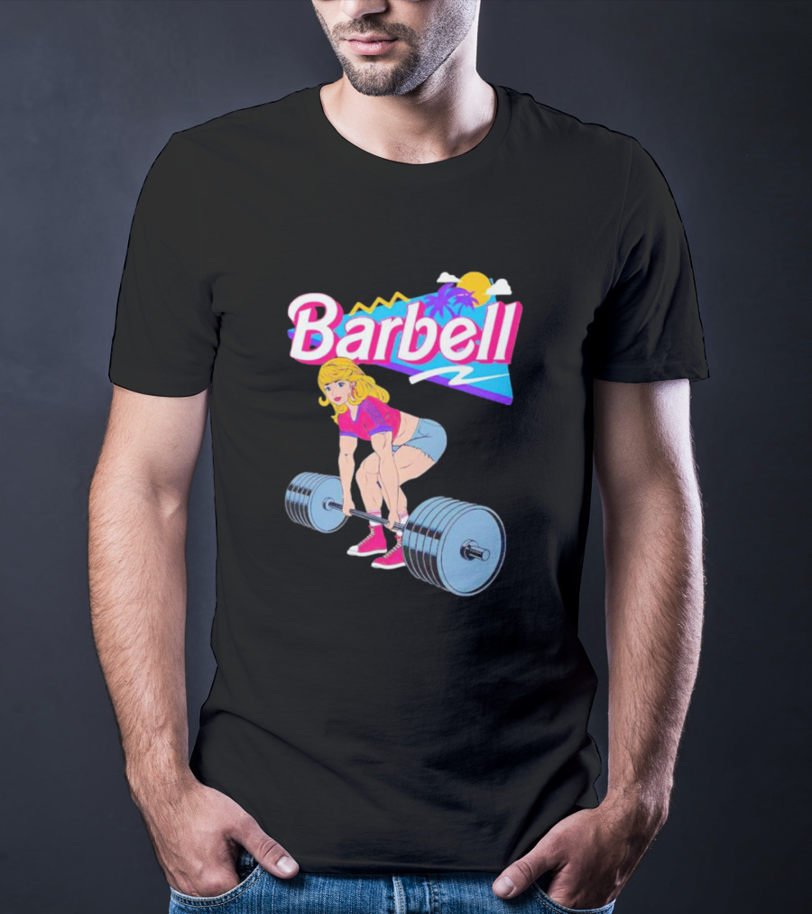 Barbie Barbell Gymer Retro Fitness T-Shirt