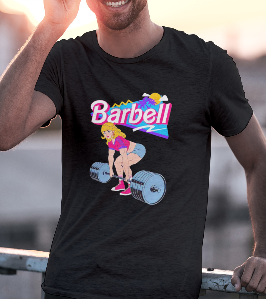 Barbie Barbell Gymer Retro Fitness T-Shirt