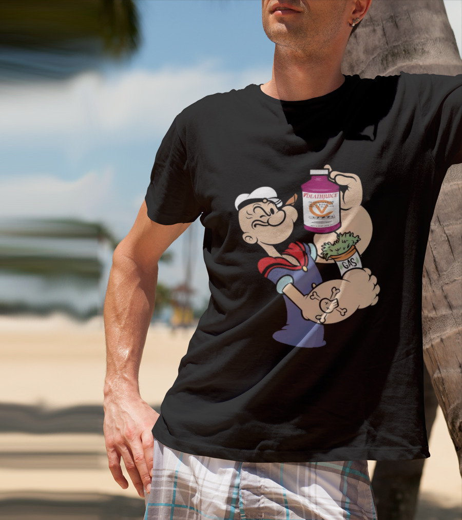 Popeye Death Juice Gas Spinach Tattoo T-Shirt