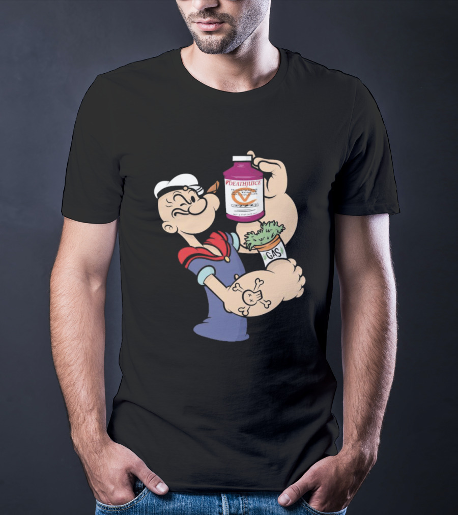 Popeye Death Juice Gas Spinach Tattoo T-Shirt