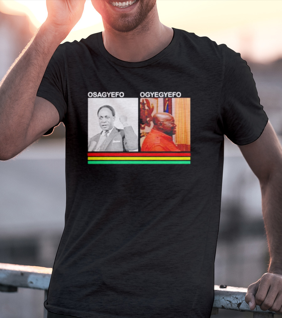 Osagyefo Ogyegyefo With Red Yellow Green Stripes T-Shirt