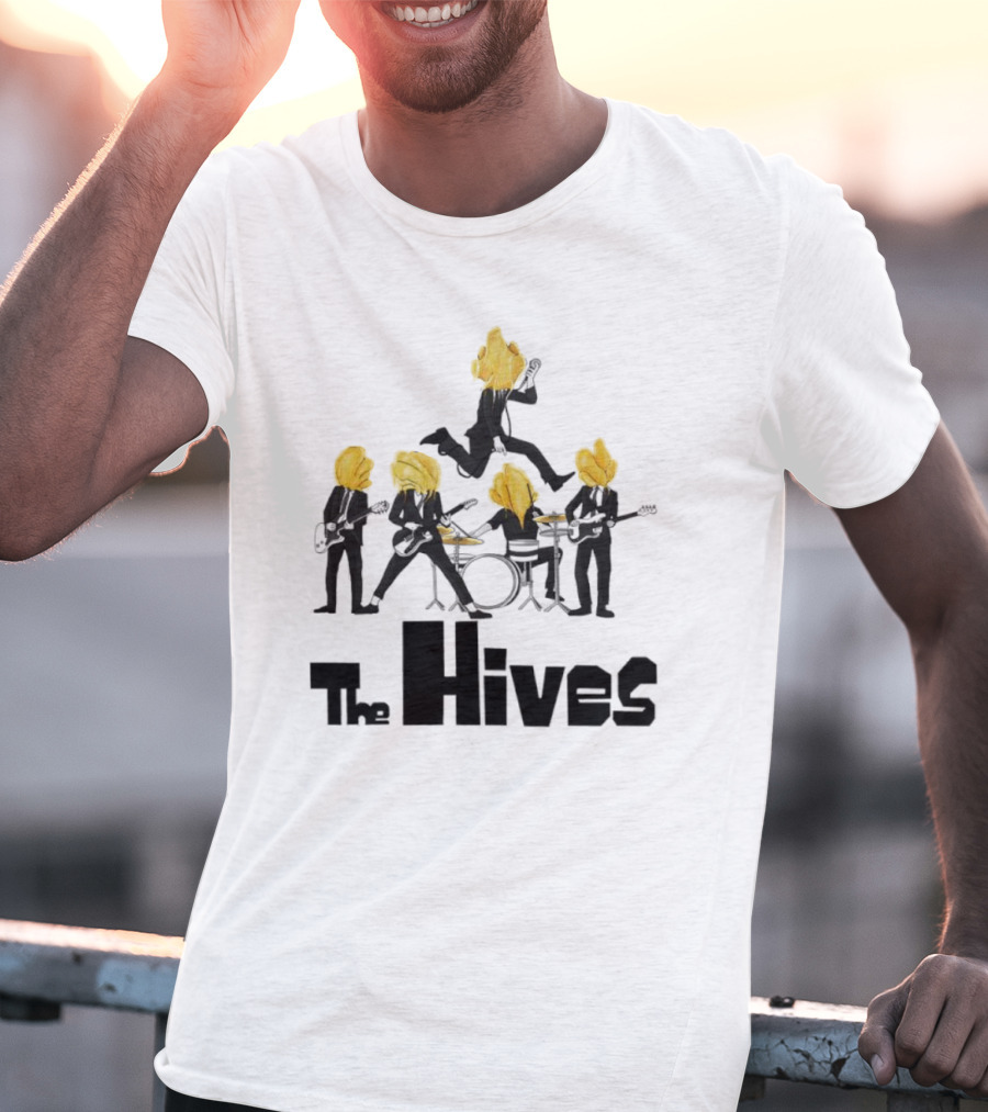The Hives Band Silhouette With Yellow Heads T-Shirt