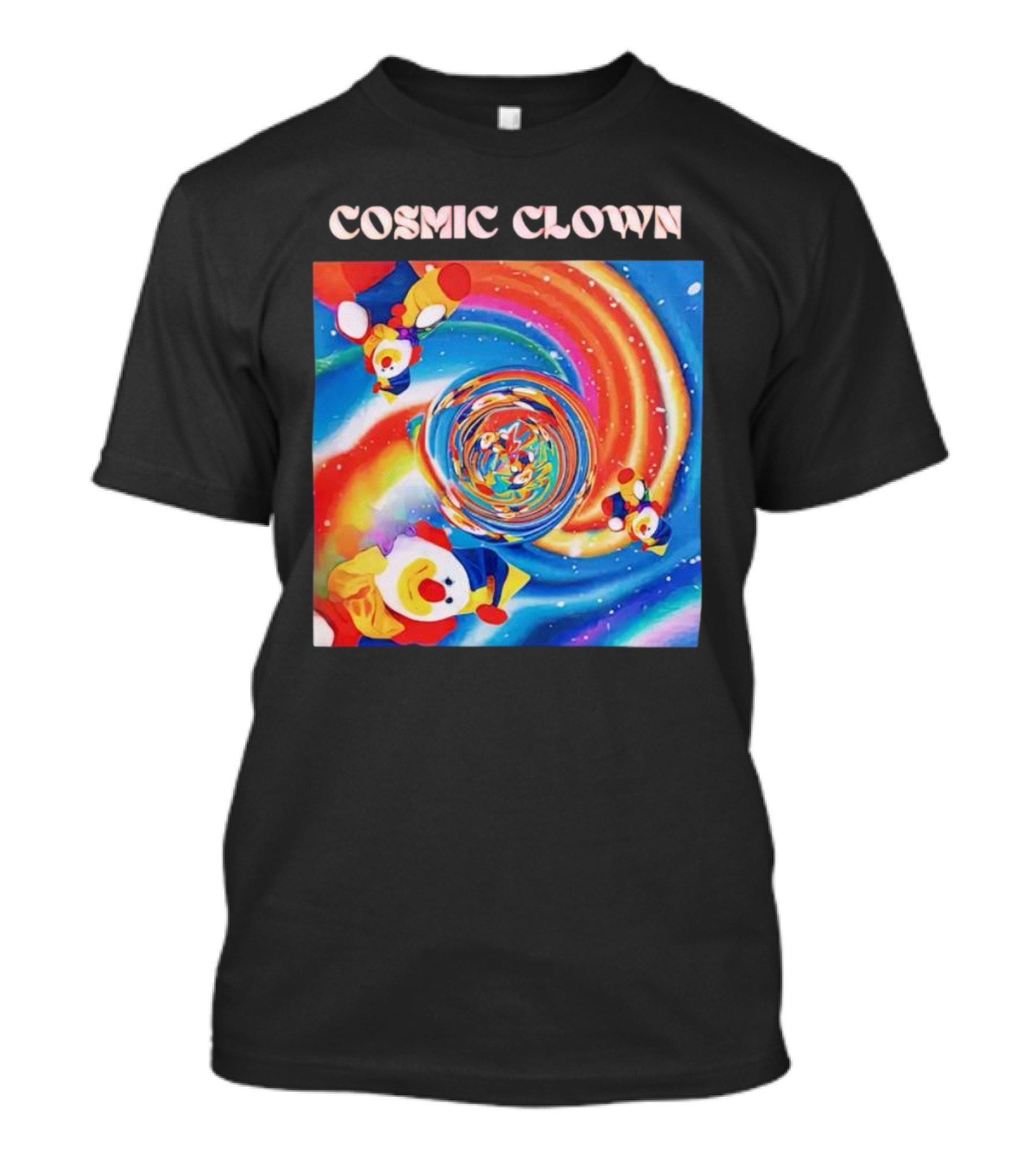 Cosmic Clown Whirlwind Of Colorful Jesters T-Shirt