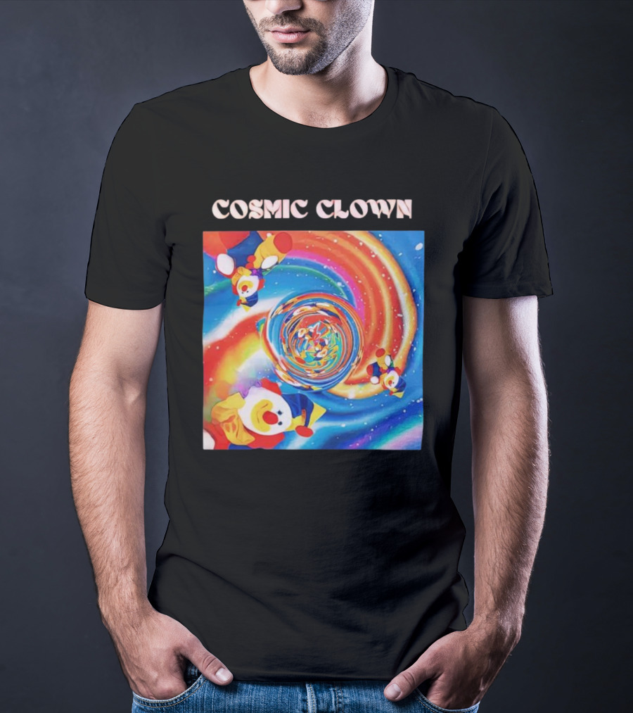 Cosmic Clown Whirlwind Of Colorful Jesters T-Shirt