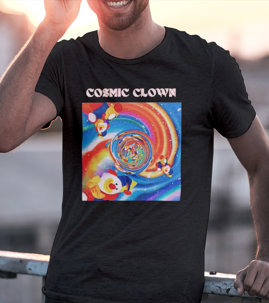 Cosmic Clown Whirlwind Of Colorful Jesters T-Shirt