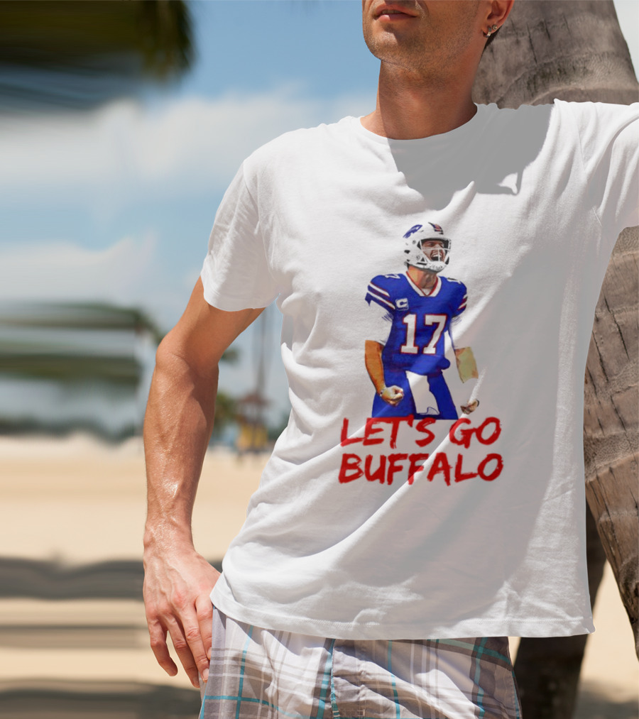 Let's Go Buffalo 17 Josh Allen Buffalo Bills T-Shirt