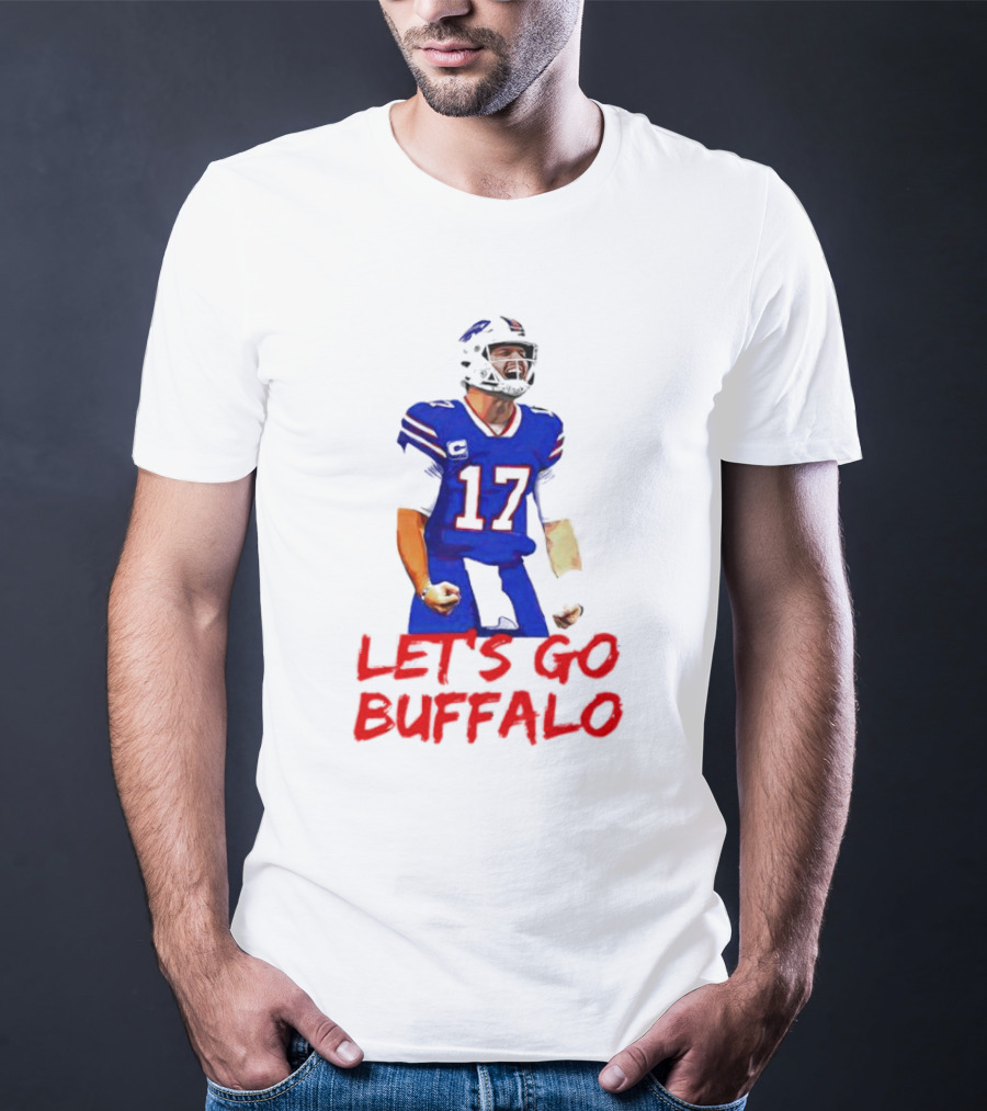 Let's Go Buffalo 17 Josh Allen Buffalo Bills T-Shirt