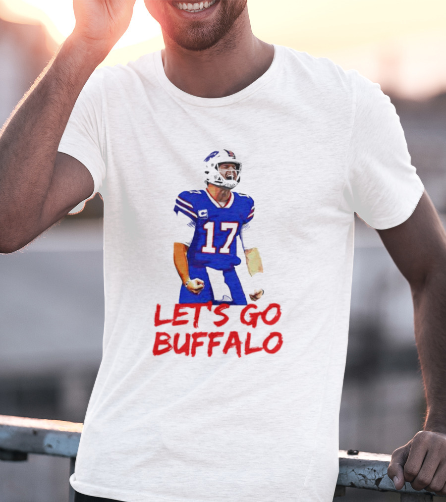 Let's Go Buffalo 17 Josh Allen Buffalo Bills T-Shirt