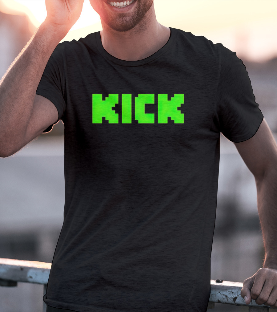 Kick Green Logo Pixel T-Shirt