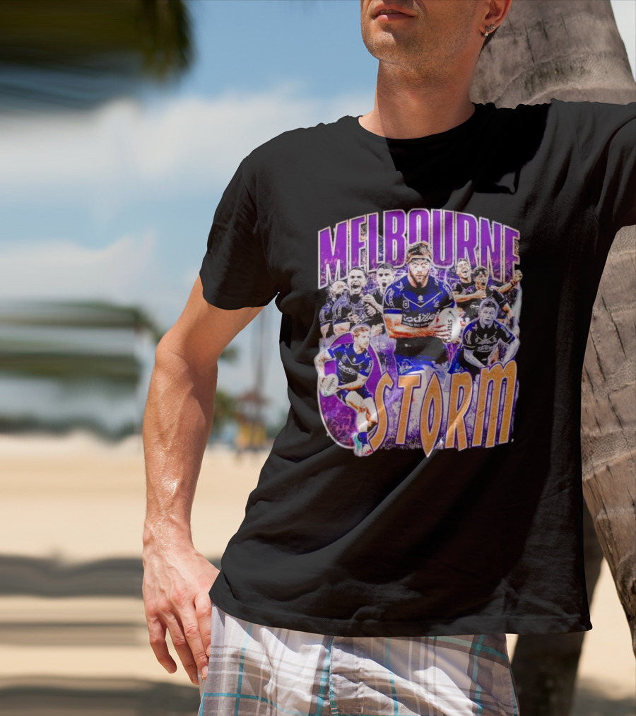 MELBOURNE STORM NRL TEAM ACTION COLLAGE T-Shirt