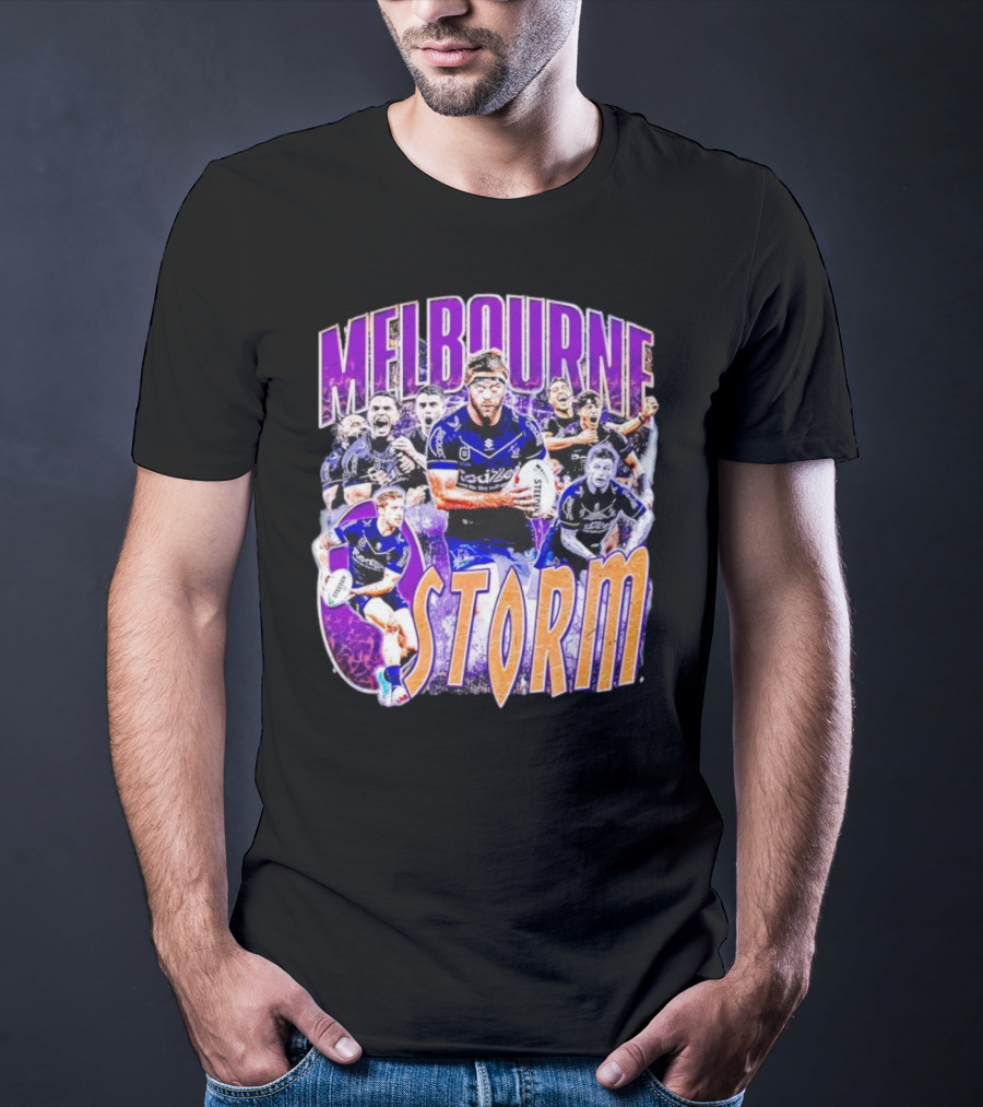 MELBOURNE STORM NRL TEAM ACTION COLLAGE T-Shirt