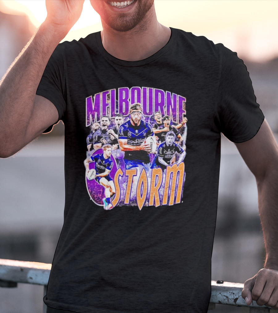 MELBOURNE STORM NRL TEAM ACTION COLLAGE T-Shirt