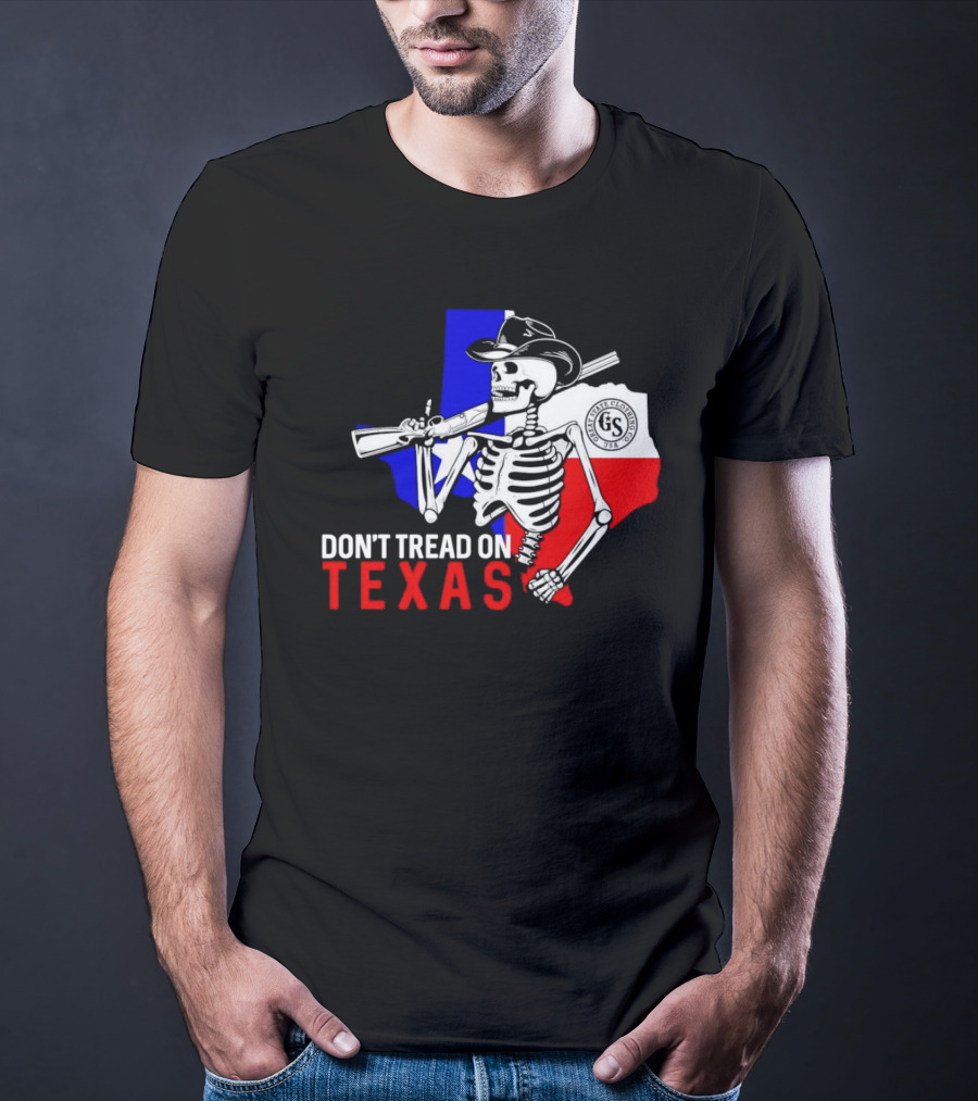 Don't Tread On Texas Skeleton Cowboy State Guard Seal T-Shirt