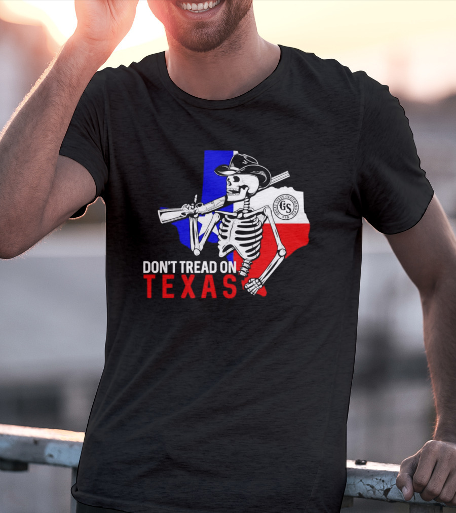 Don't Tread On Texas Skeleton Cowboy State Guard Seal T-Shirt