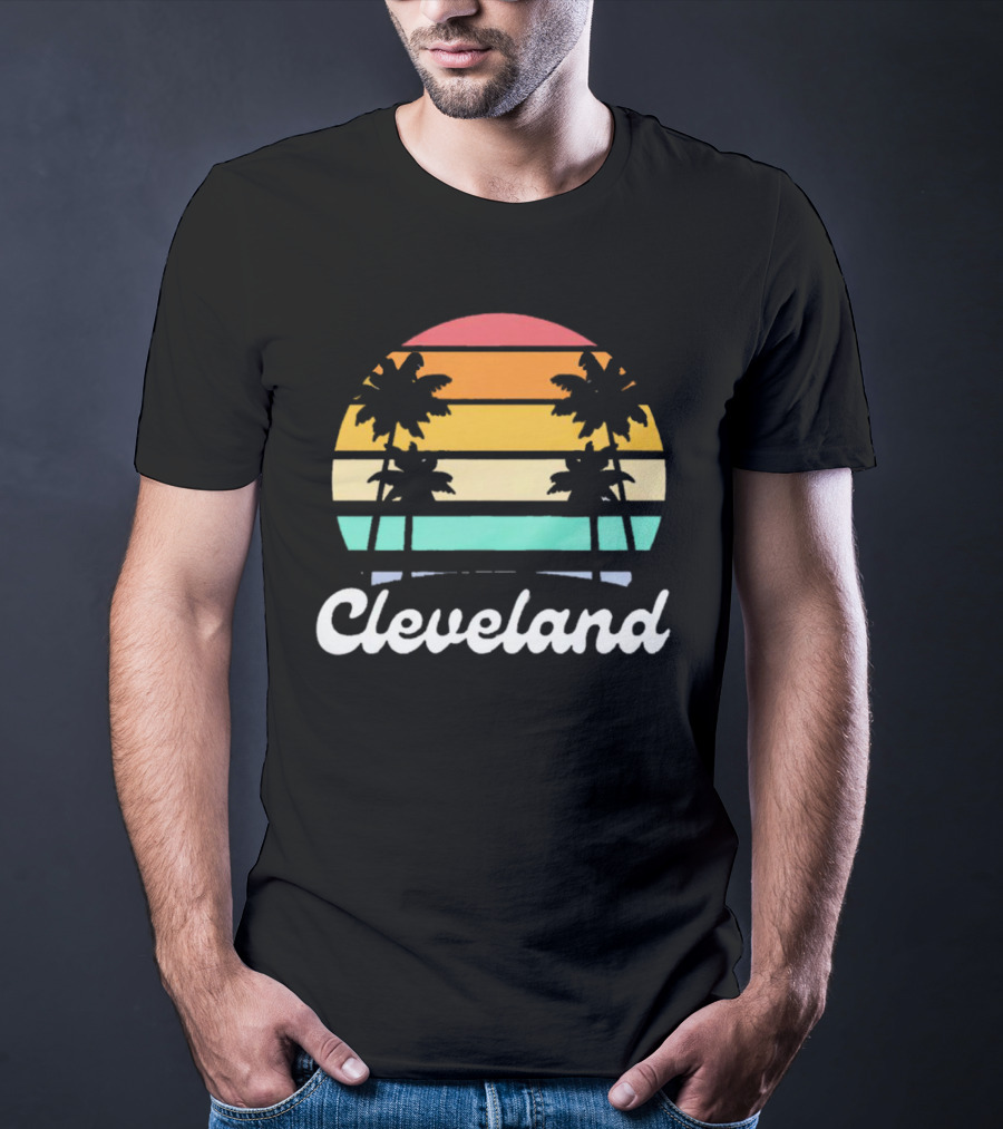 Cleveland Vintage Sunset With Palm Trees T-Shirt
