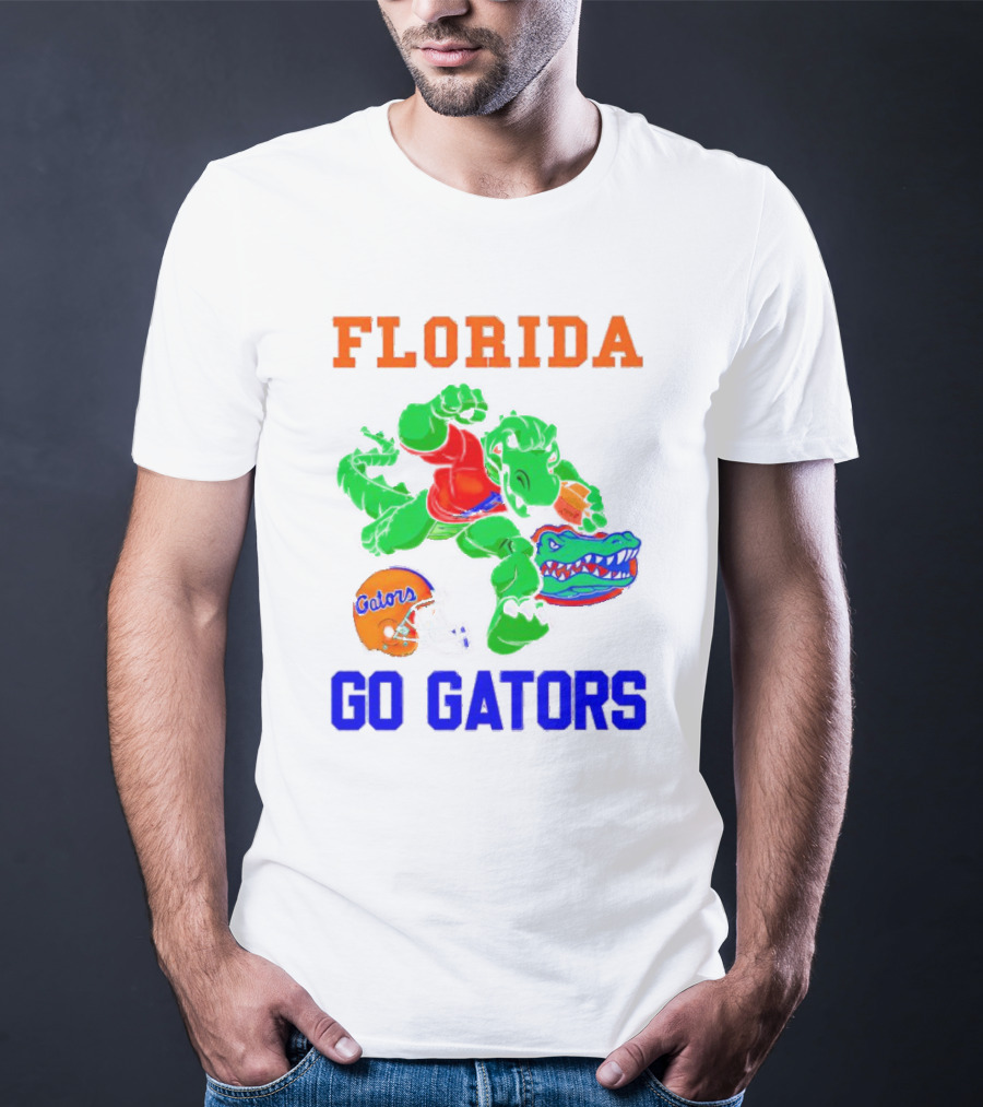 Florida Gators Go Gators Football Alligator With Gators Helmet T-Shirt