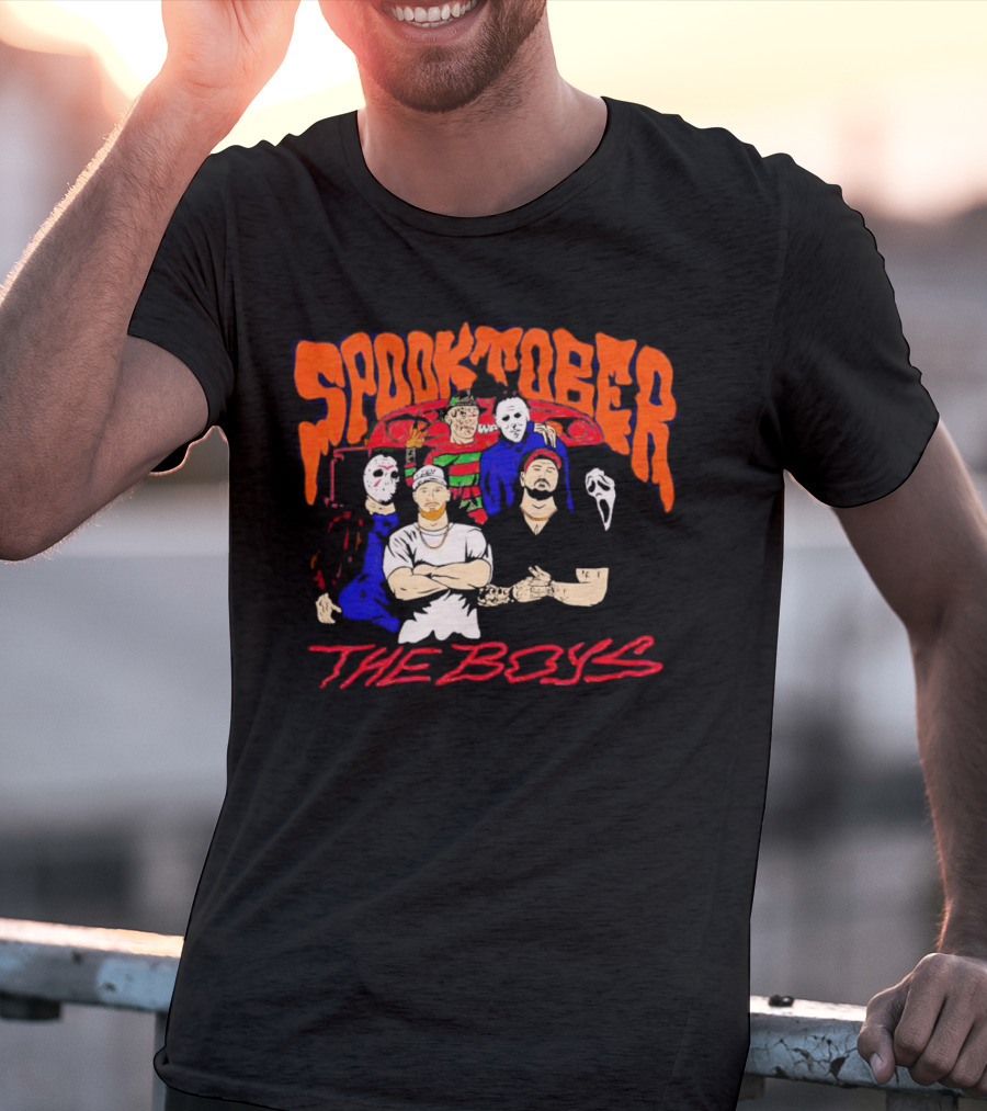 Spooktober Horror Movies The Boys Halloween Mask Group T-Shirt
