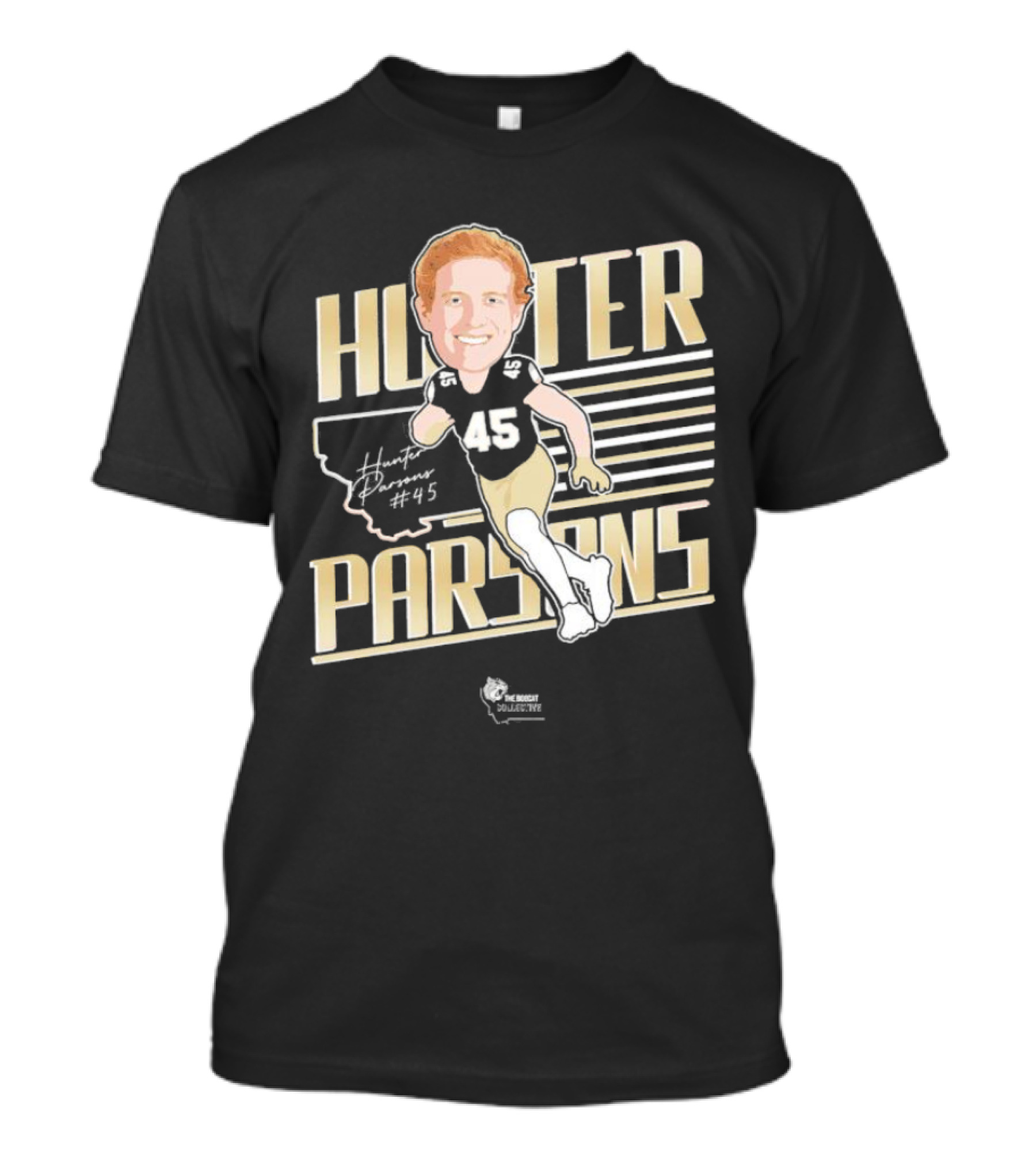Hunter Parsons #45 Caricature Signature Running T-Shirt