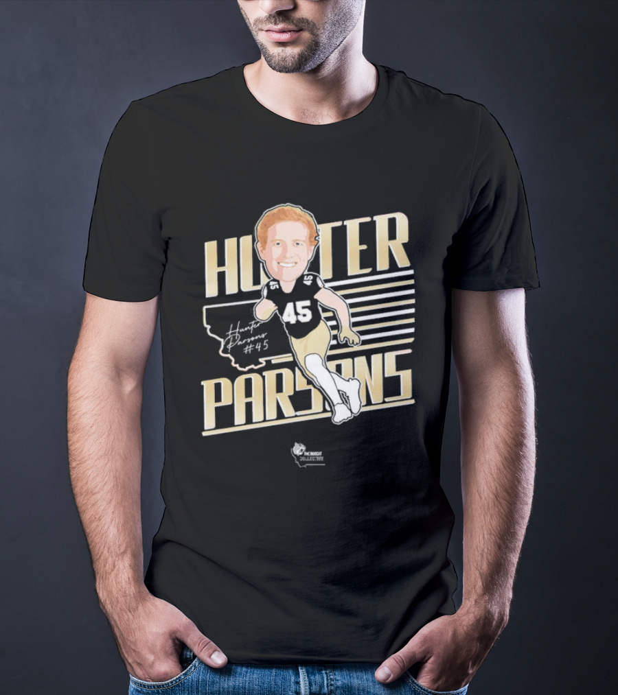 Hunter Parsons #45 Caricature Signature Running T-Shirt