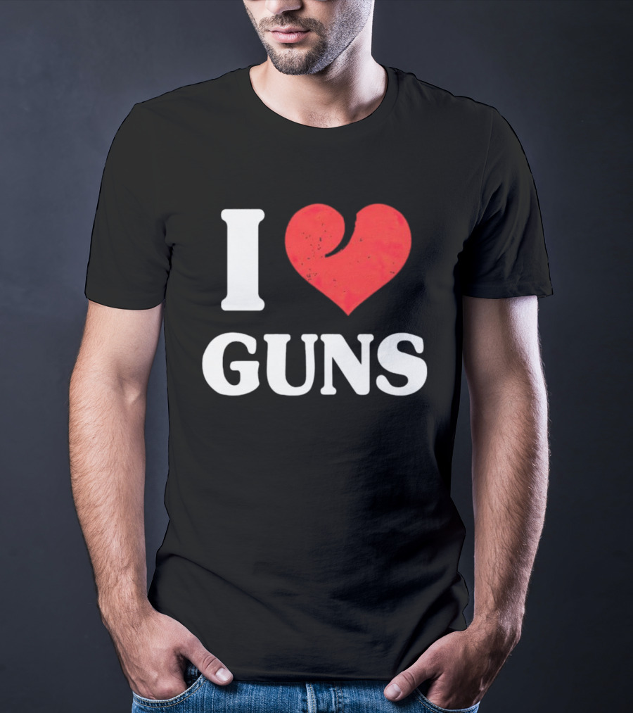 I Love Guns - Heart T-Shirt