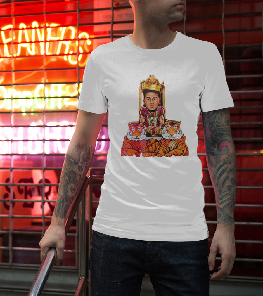Jordan Travis King On Throne With Tigers Joe Exotic T-Shirt