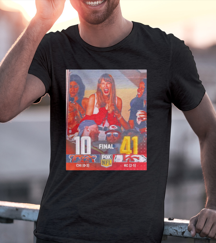 Taylor's Excitement In Travis Kelce Suite At Kansas City Chiefs Game Victory Over Chicago T-Shirt