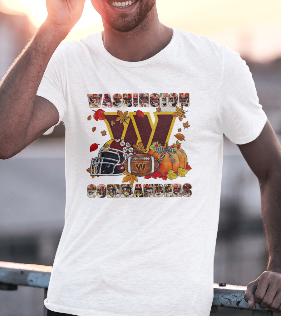 Washington Commanders Fall Helmet Football Pumpkin T-Shirt