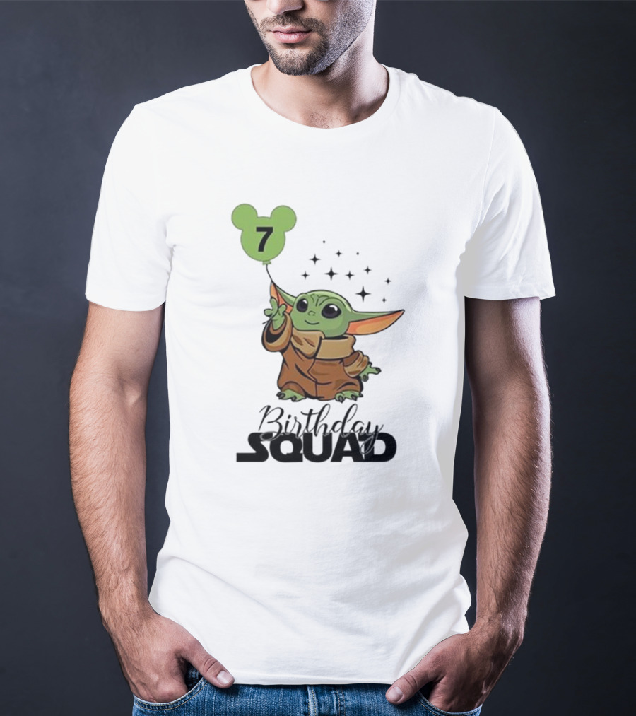 Baby Yoda Star Wars Birthday Squad 7 T-Shirt