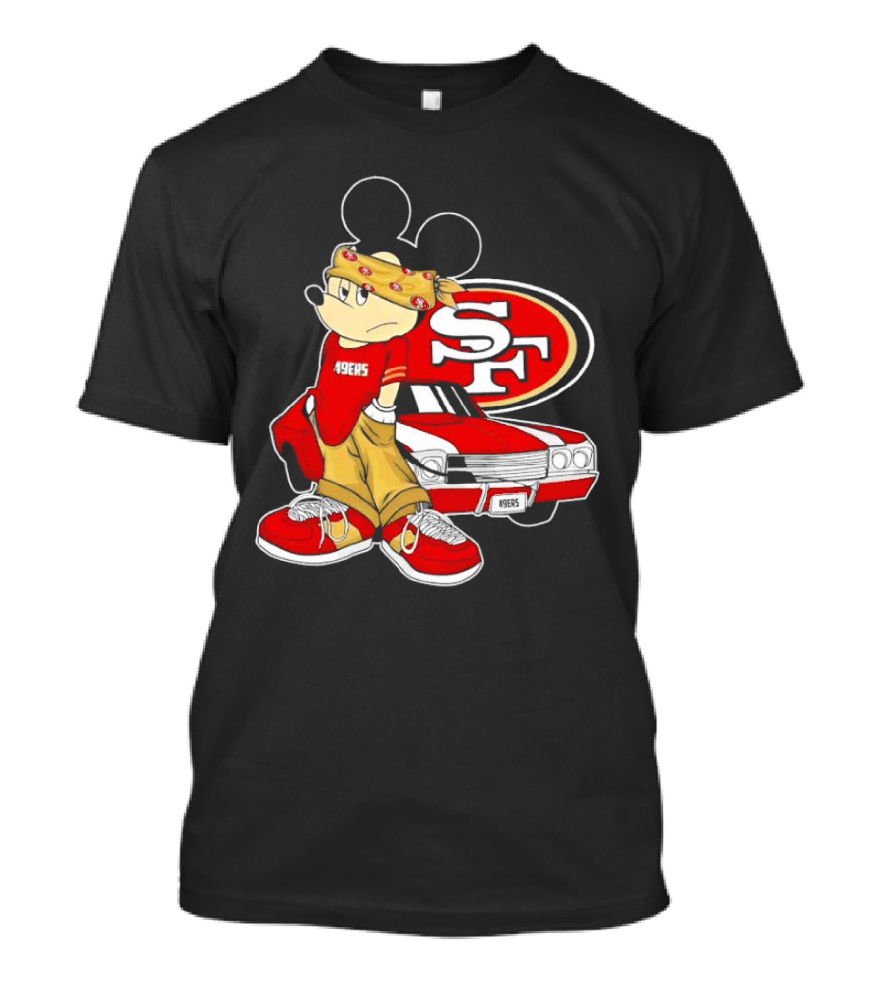 Mickey Mouse 49ers SF Car Pose T-Shirt