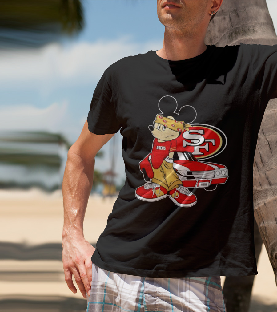 Mickey Mouse 49ers SF Car Pose T-Shirt