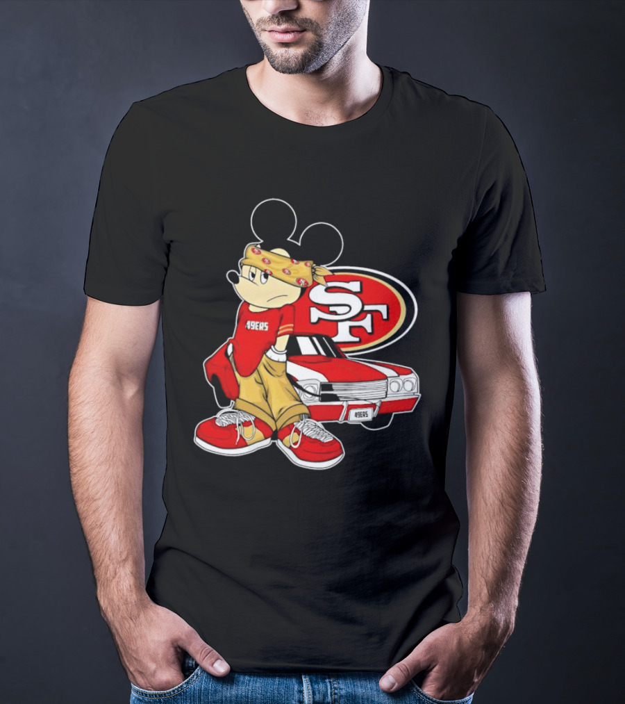 Mickey Mouse 49ers SF Car Pose T-Shirt
