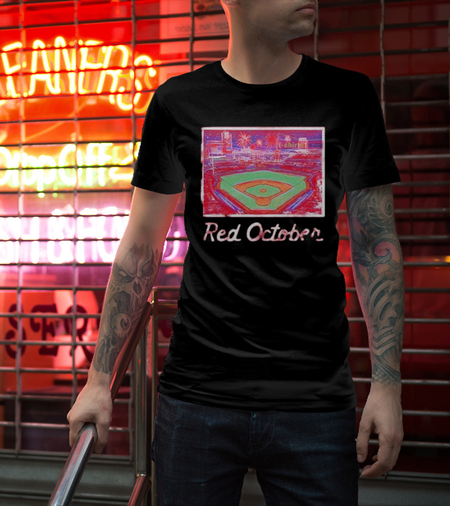 Red October Philadelphia Phillies Stadium Fireworks T-Shirt