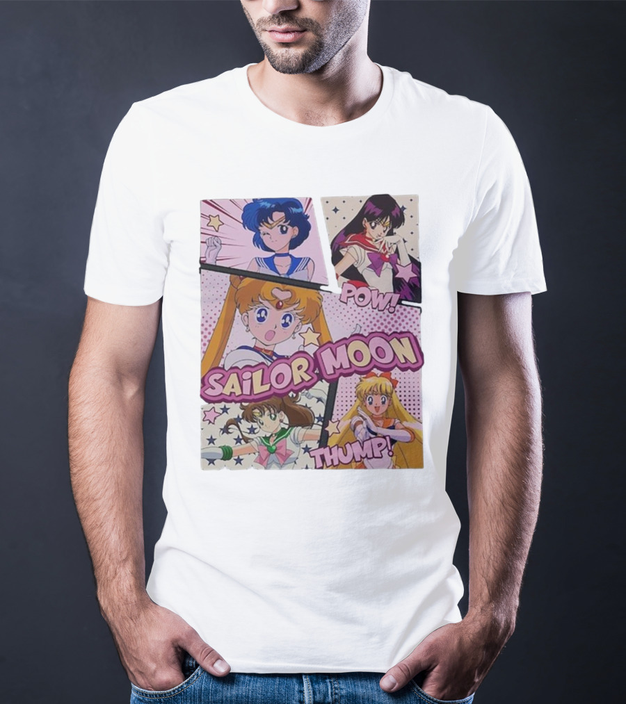 Sailor Moon Pow Thump Vintage Style With Sailor Moon Characters T-Shirt