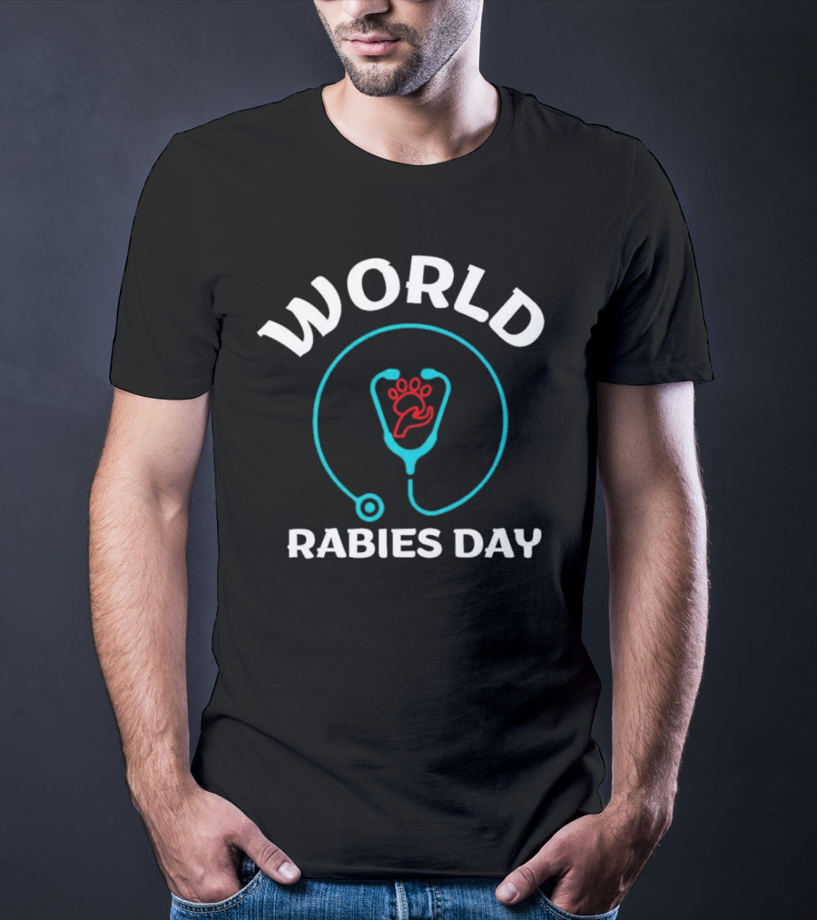 World Rabies Day Stethoscope Pawprint T-Shirt